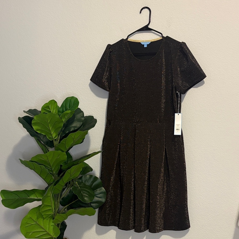 NWT Draper James Metallic Shimmer Black Cocktail Dress XL